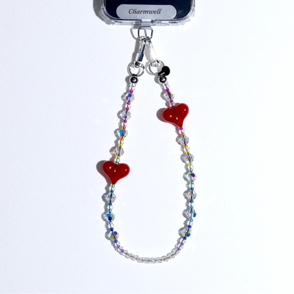 CHARMWELL — Ruby Heart — Phone Chain