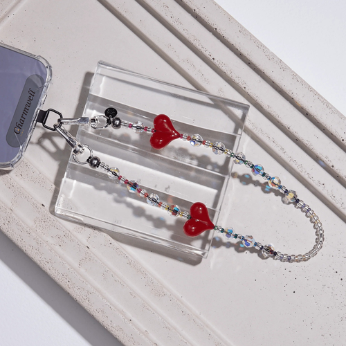 CHARMWELL — Ruby Heart — Phone Chain